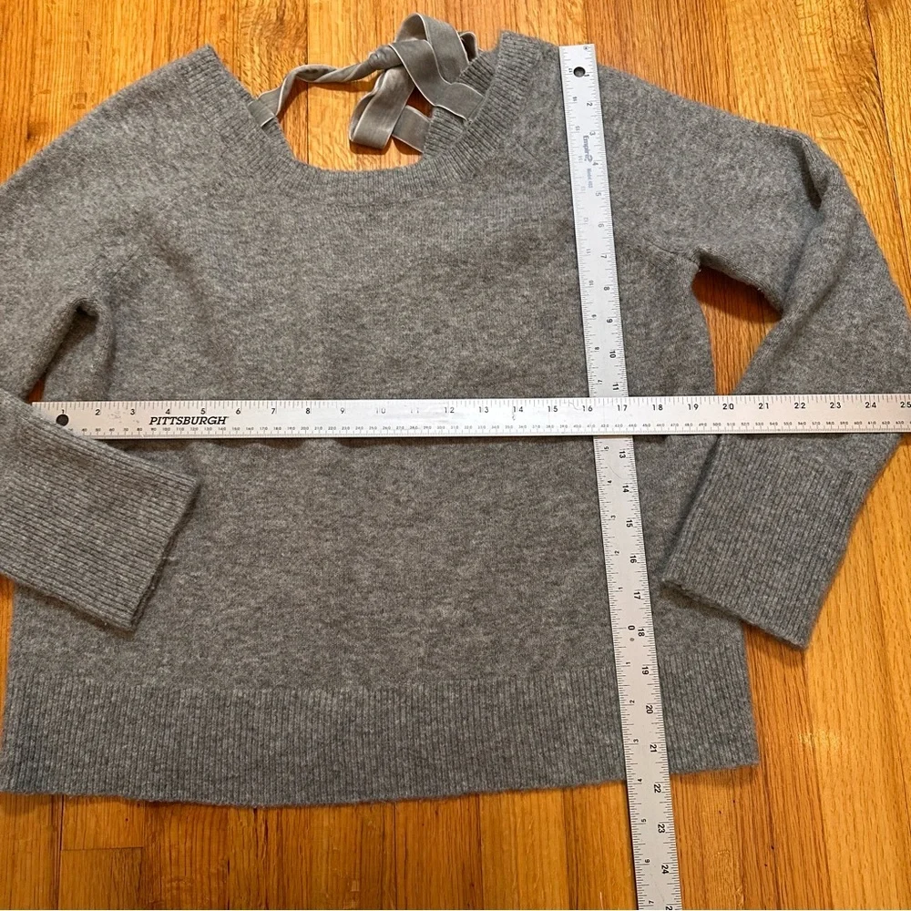 J.Crew Voletta V-back sweater with velvet tie Grey Size S (n)